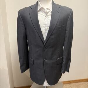 Jos. A. Bank Signature Sport Coat Mens 40R Gray Wool Microcheck Blazer Check
